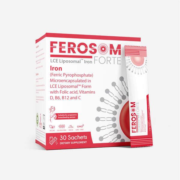 LCE Liposomal Iron Sachets  Ferosom Forte USA